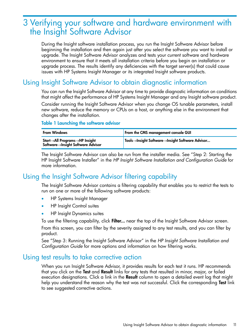 Using test results to take corrective action | HP Insight Control User Manual | Page 11 / 37