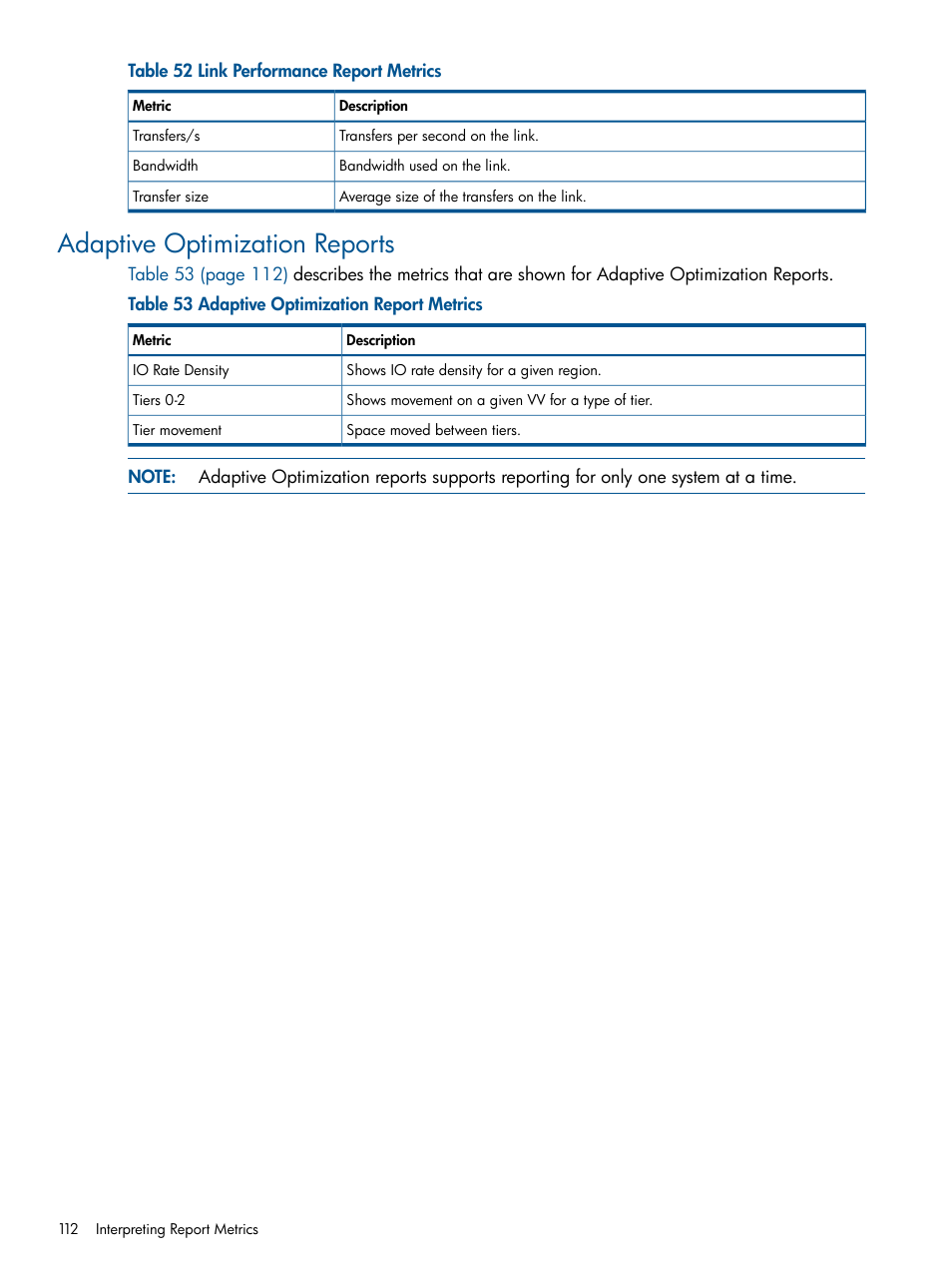 Adaptive optimization reports, Adaptive optimization | HP 3PAR StoreServ 7000 Storage User Manual | Page 112 / 231