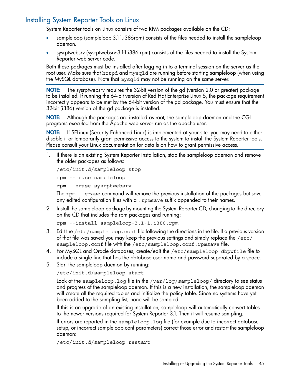 Installing system reporter tools on linux | HP 3PAR StoreServ 7000 Storage User Manual | Page 45 / 231