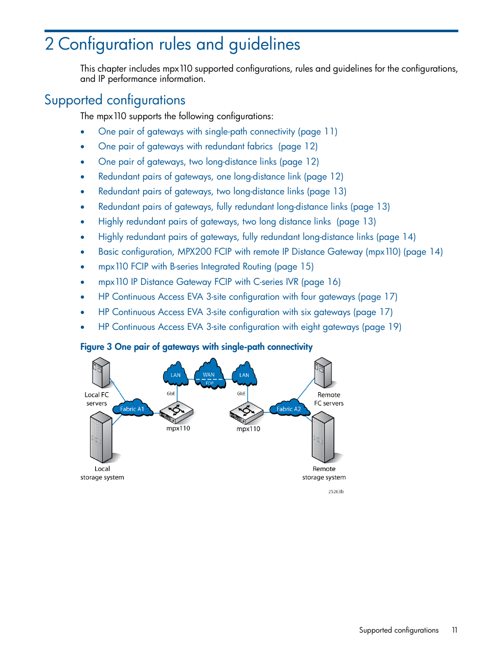 2 configuration rules and guidelines, Supported configurations | HP IP Distance Gateway User Manual | Page 11 / 153