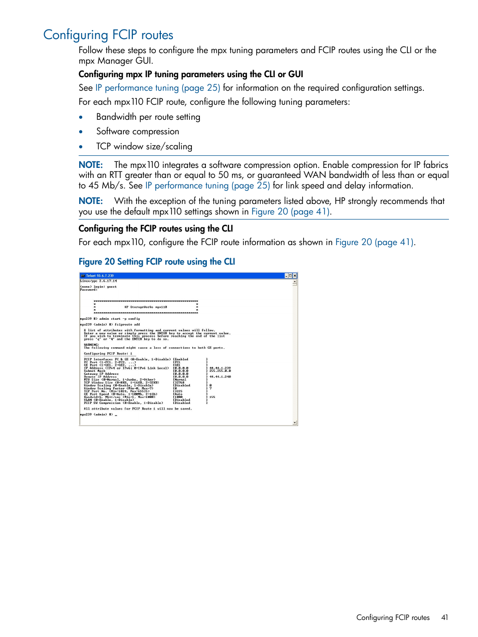 Configuring fcip routes | HP IP Distance Gateway User Manual | Page 41 / 153