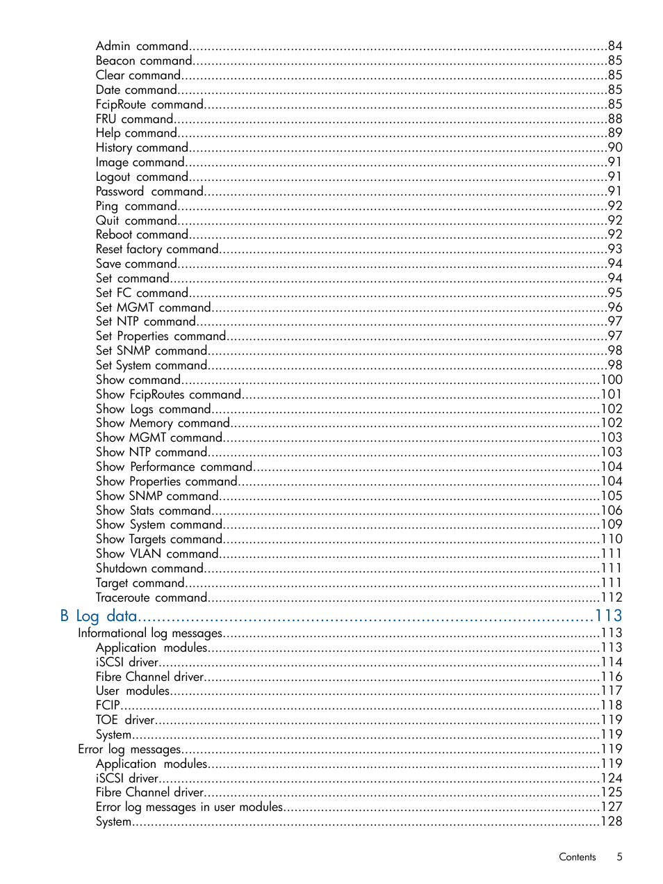 B log data | HP IP Distance Gateway User Manual | Page 5 / 153