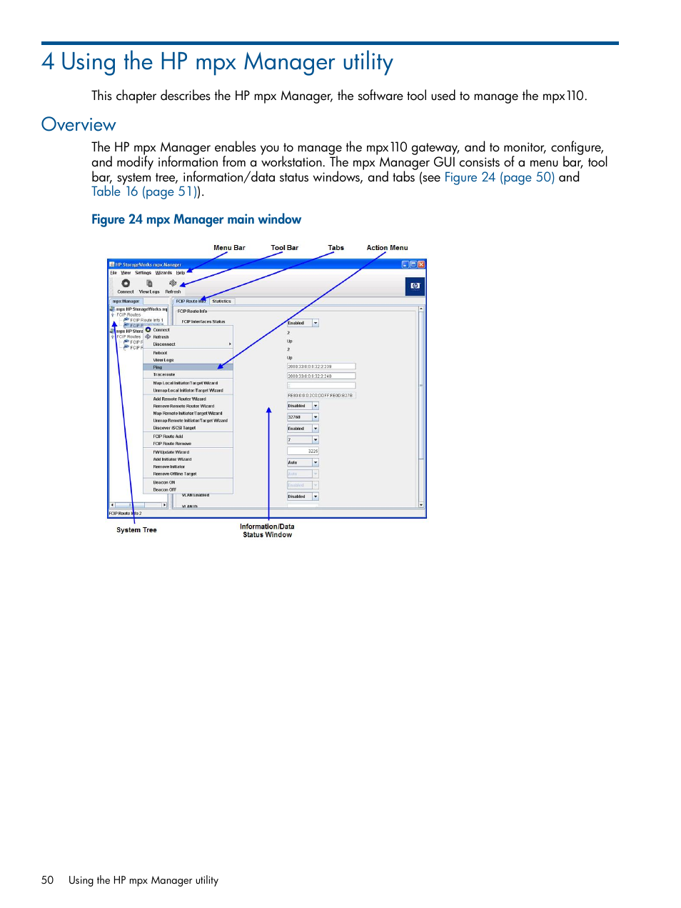 4 using the hp mpx manager utility, Overview | HP IP Distance Gateway User Manual | Page 50 / 153