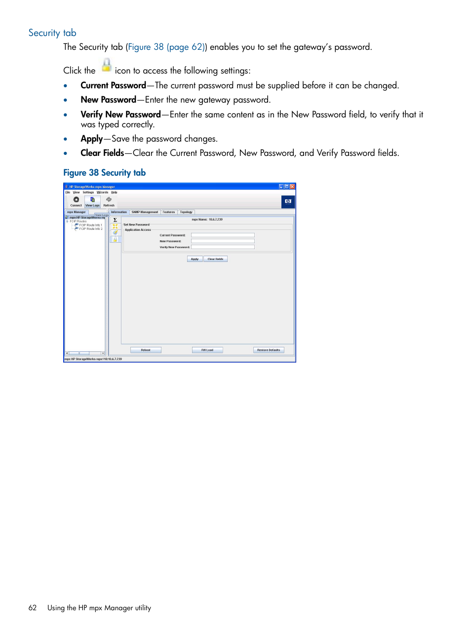 Security tab | HP IP Distance Gateway User Manual | Page 62 / 153