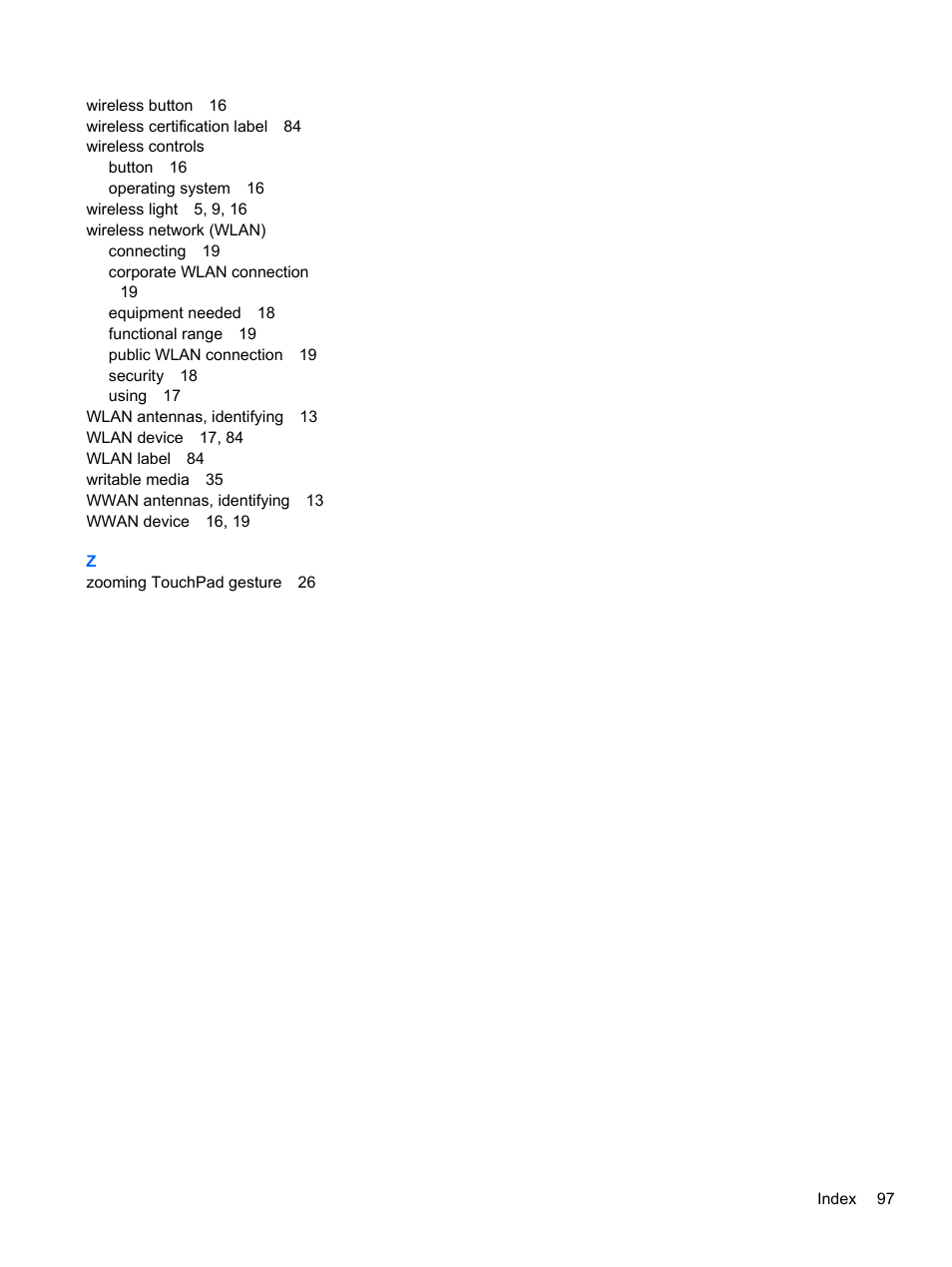 HP EliteBook 2570p Notebook PC User Manual | Page 107 / 107