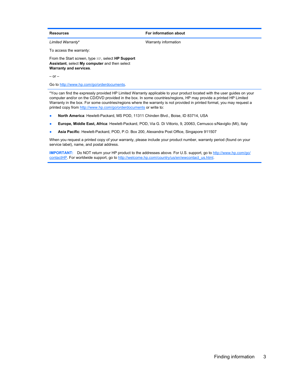 Finding information 3 | HP EliteBook 2570p Notebook PC User Manual | Page 13 / 107