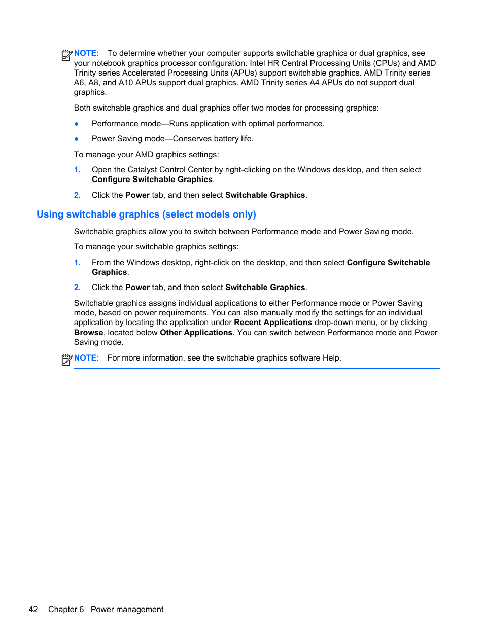 Using switchable graphics (select models only) | HP EliteBook 2570p Notebook PC User Manual | Page 52 / 107