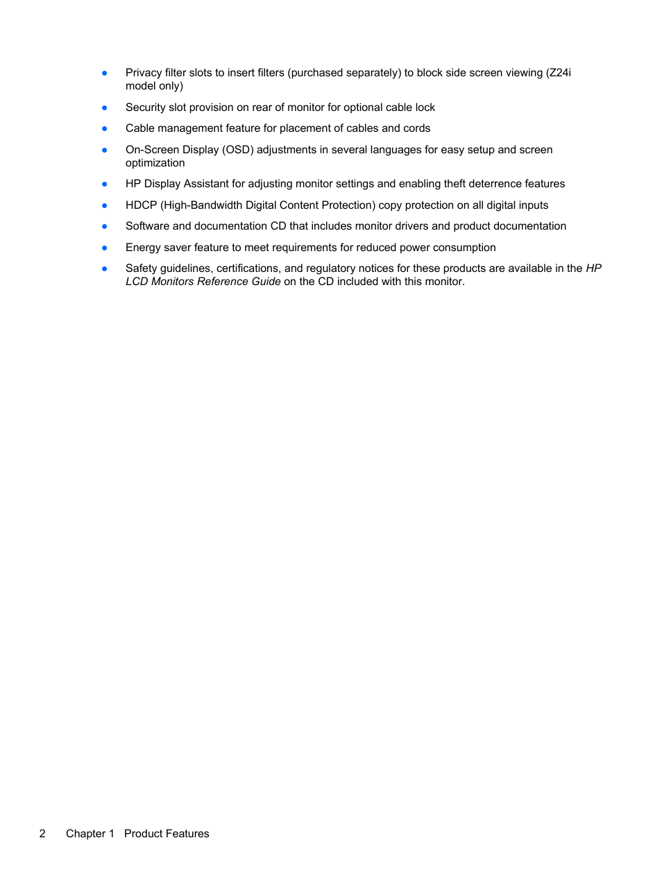 HP Z Display Z27i 27-inch IPS LED Backlit Monitor User Manual | Page 8 / 38