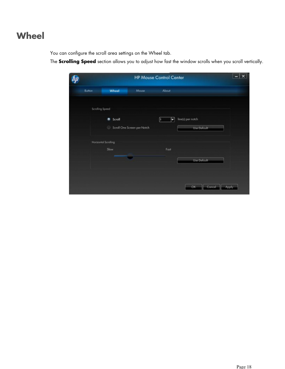 Wheel | HP X7000 Wi-Fi Touch Mouse User Manual | Page 18 / 32