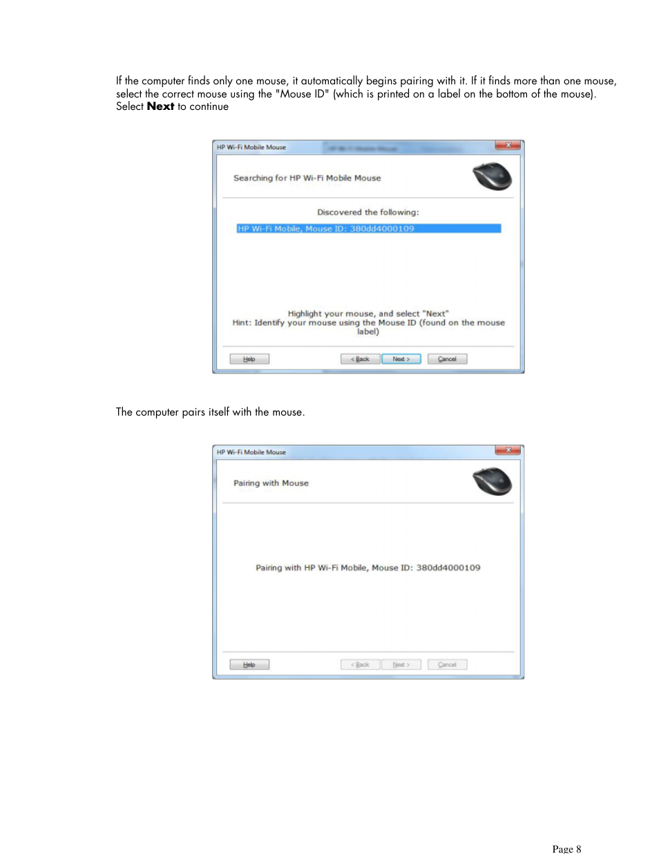 HP X7000 Wi-Fi Touch Mouse User Manual | Page 8 / 32