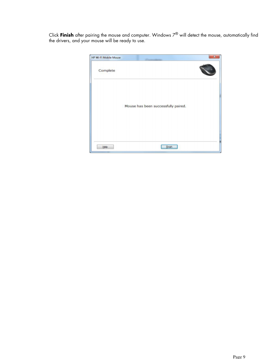 HP X7000 Wi-Fi Touch Mouse User Manual | Page 9 / 32