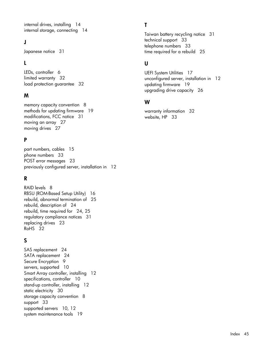 HP Smart Array P830 Controller User Manual | Page 45 / 45