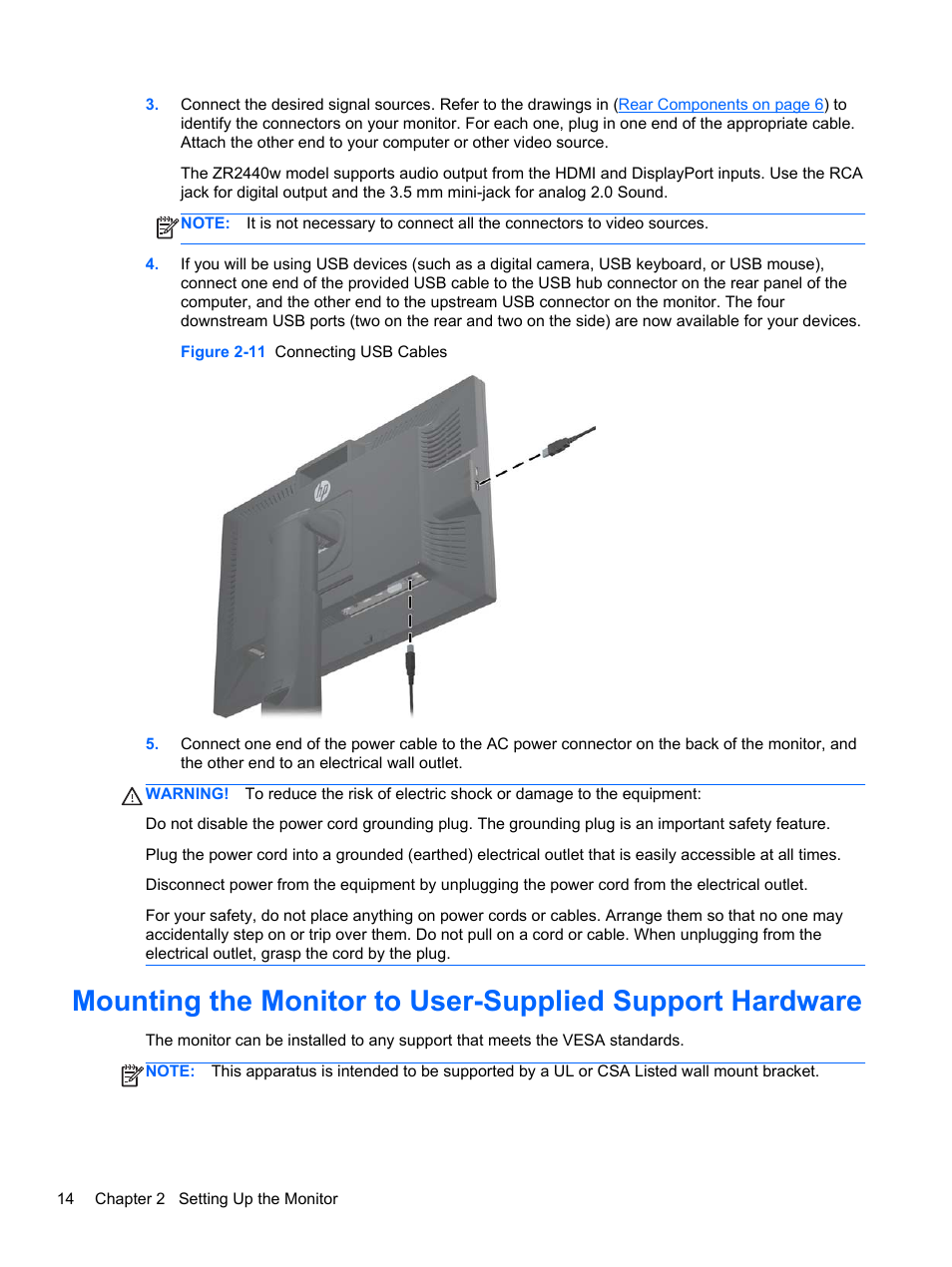 HP ZR2740w 27-inch LED Backlit IPS Monitor User Manual | Page 20 / 42