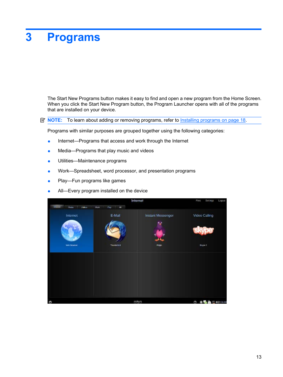 Programs, 3 programs, 3programs | HP Mini 1132TU PC User Manual | Page 23 / 99