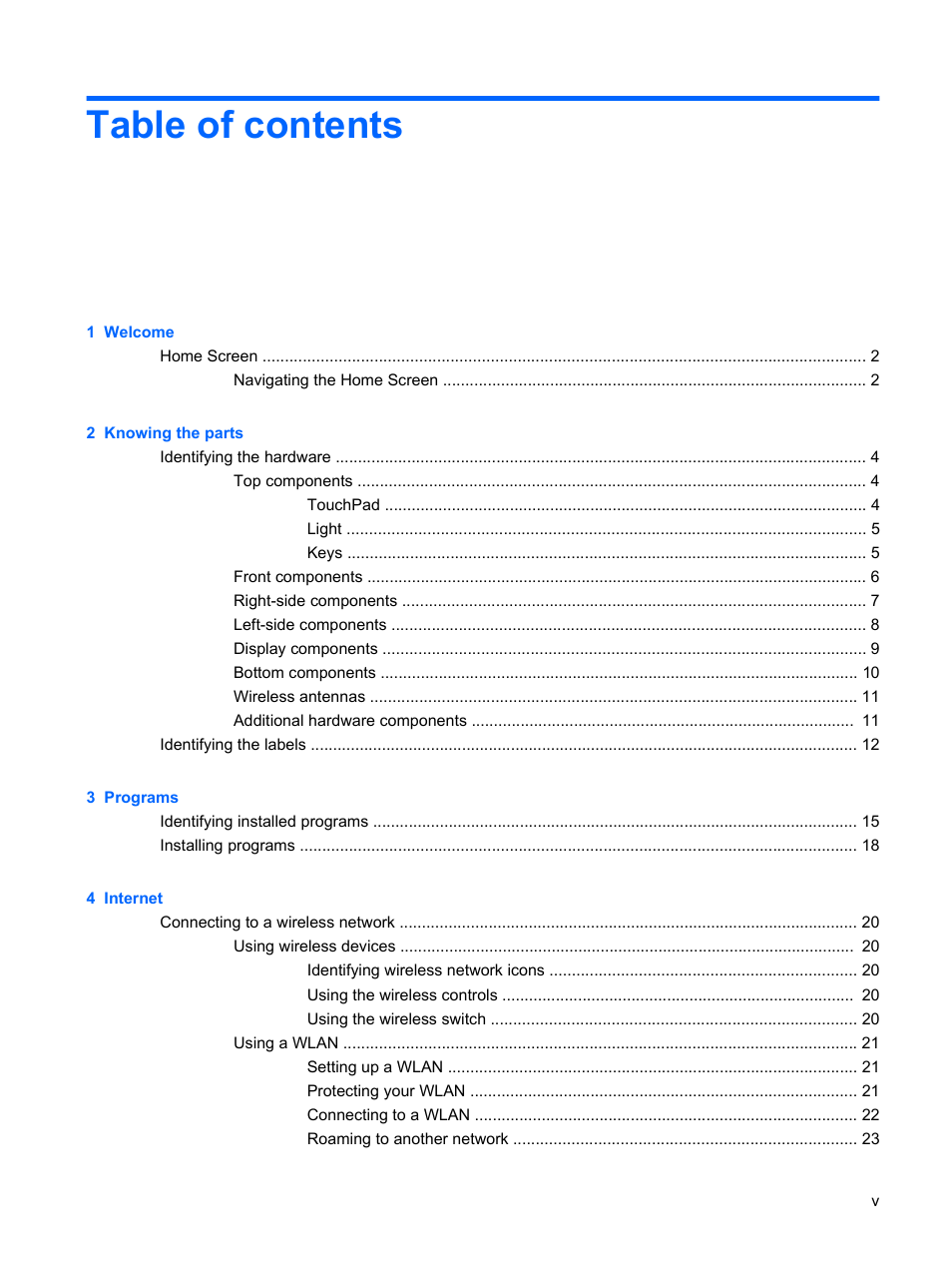 HP Mini 1132TU PC User Manual | Page 5 / 99