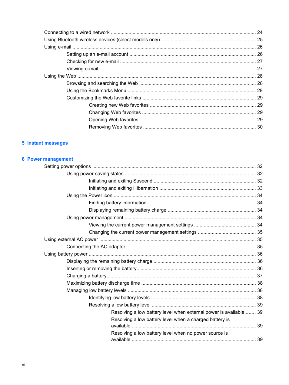 HP Mini 1132TU PC User Manual | Page 6 / 99