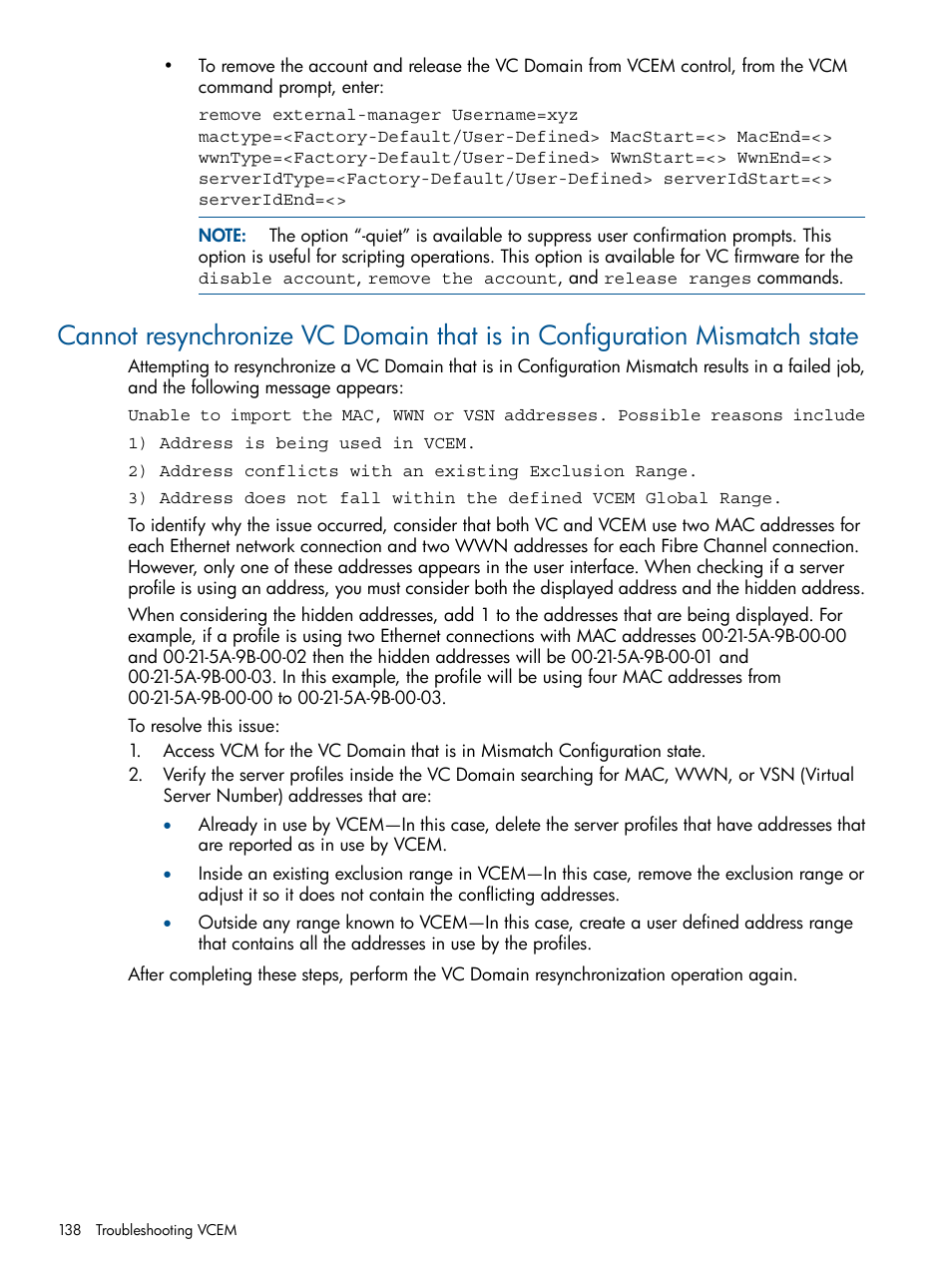 HP Virtual Connect Enterprise Manager Software User Manual | Page 138 / 159