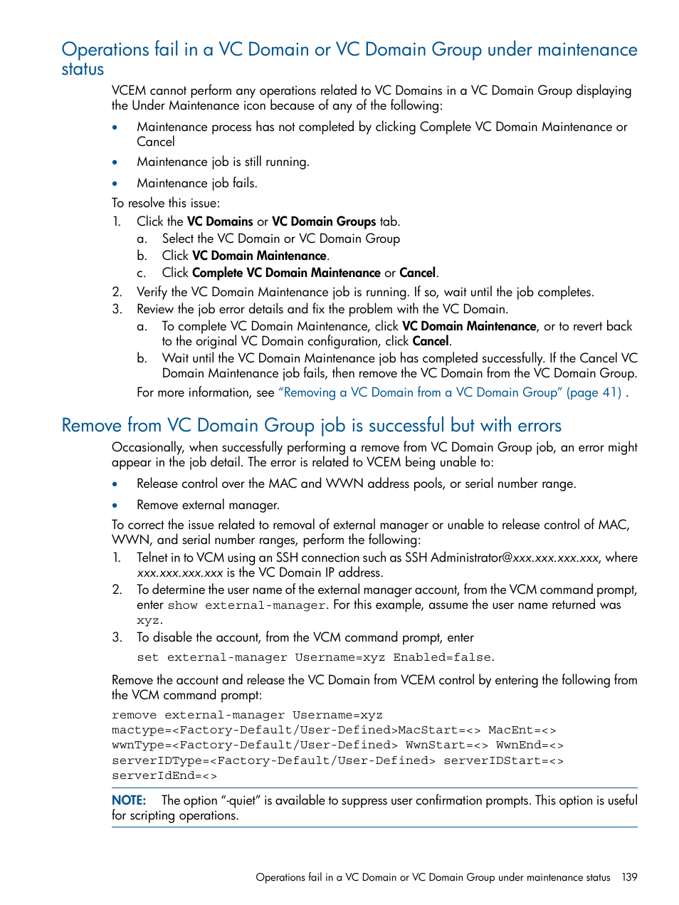 HP Virtual Connect Enterprise Manager Software User Manual | Page 139 / 159