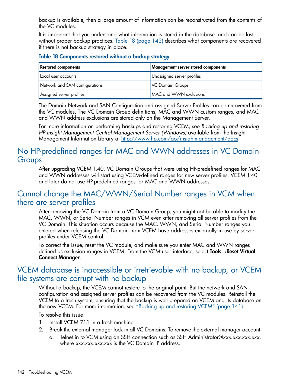 HP Virtual Connect Enterprise Manager Software User Manual | Page 142 / 159