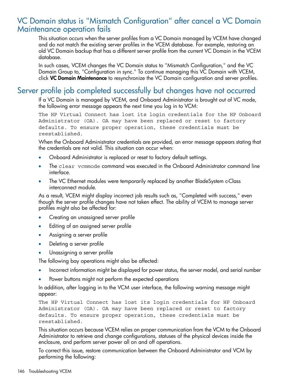 HP Virtual Connect Enterprise Manager Software User Manual | Page 146 / 159