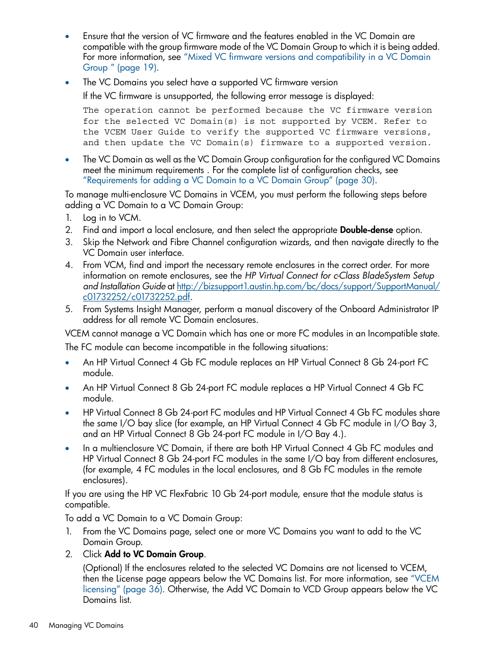 HP Virtual Connect Enterprise Manager Software User Manual | Page 40 / 159