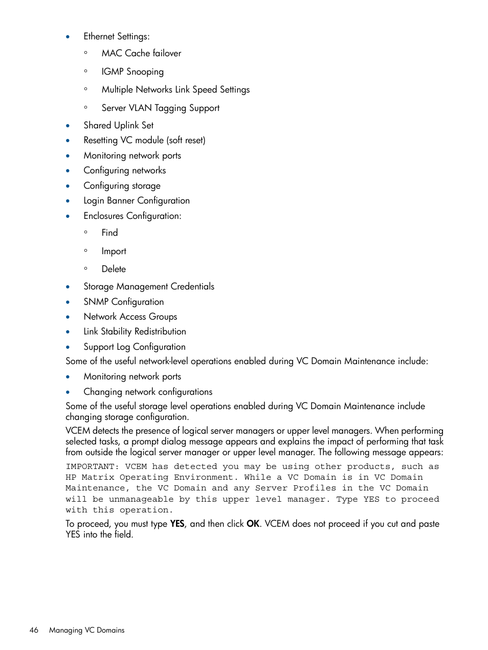 HP Virtual Connect Enterprise Manager Software User Manual | Page 46 / 159