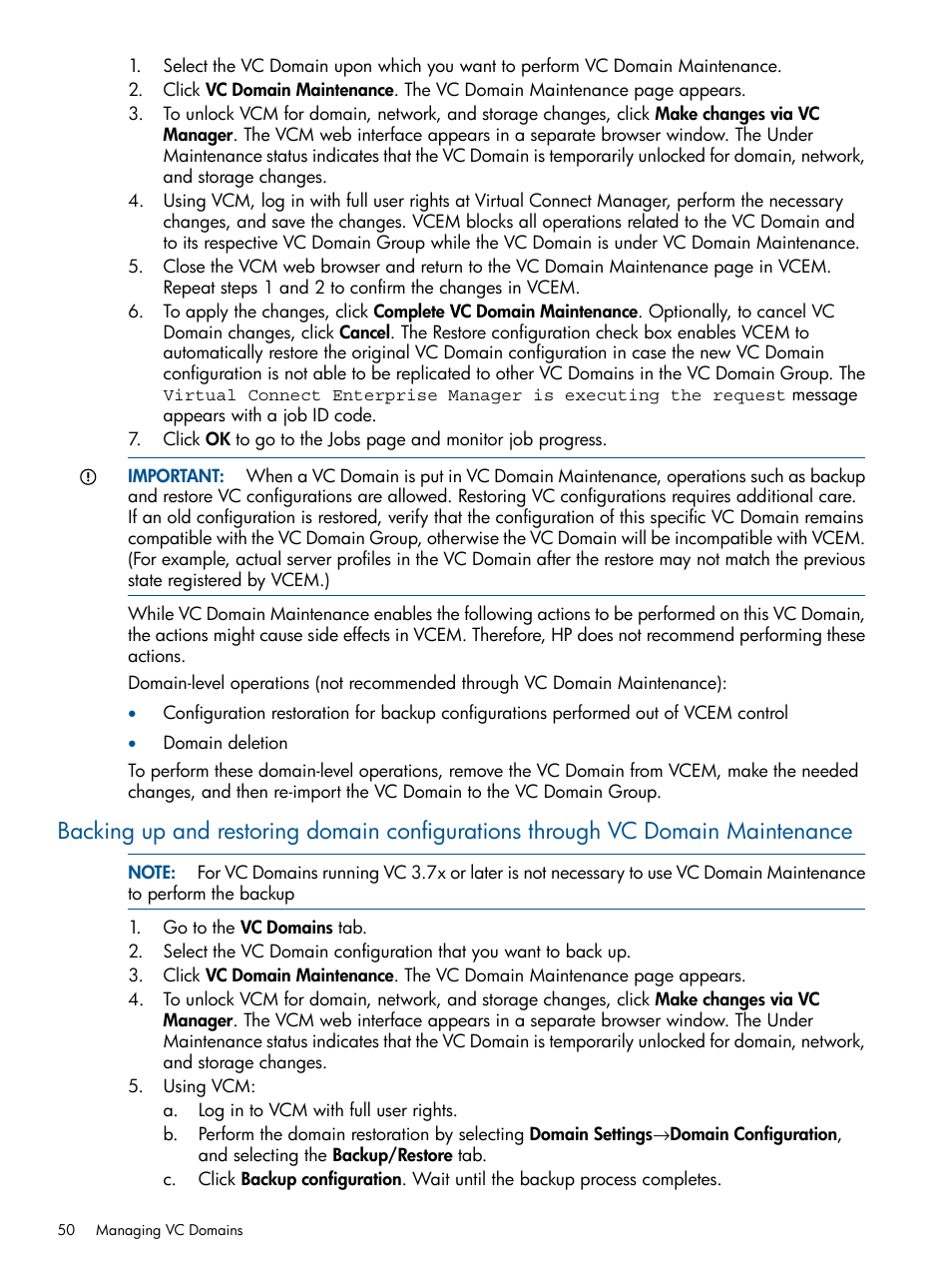 HP Virtual Connect Enterprise Manager Software User Manual | Page 50 / 159