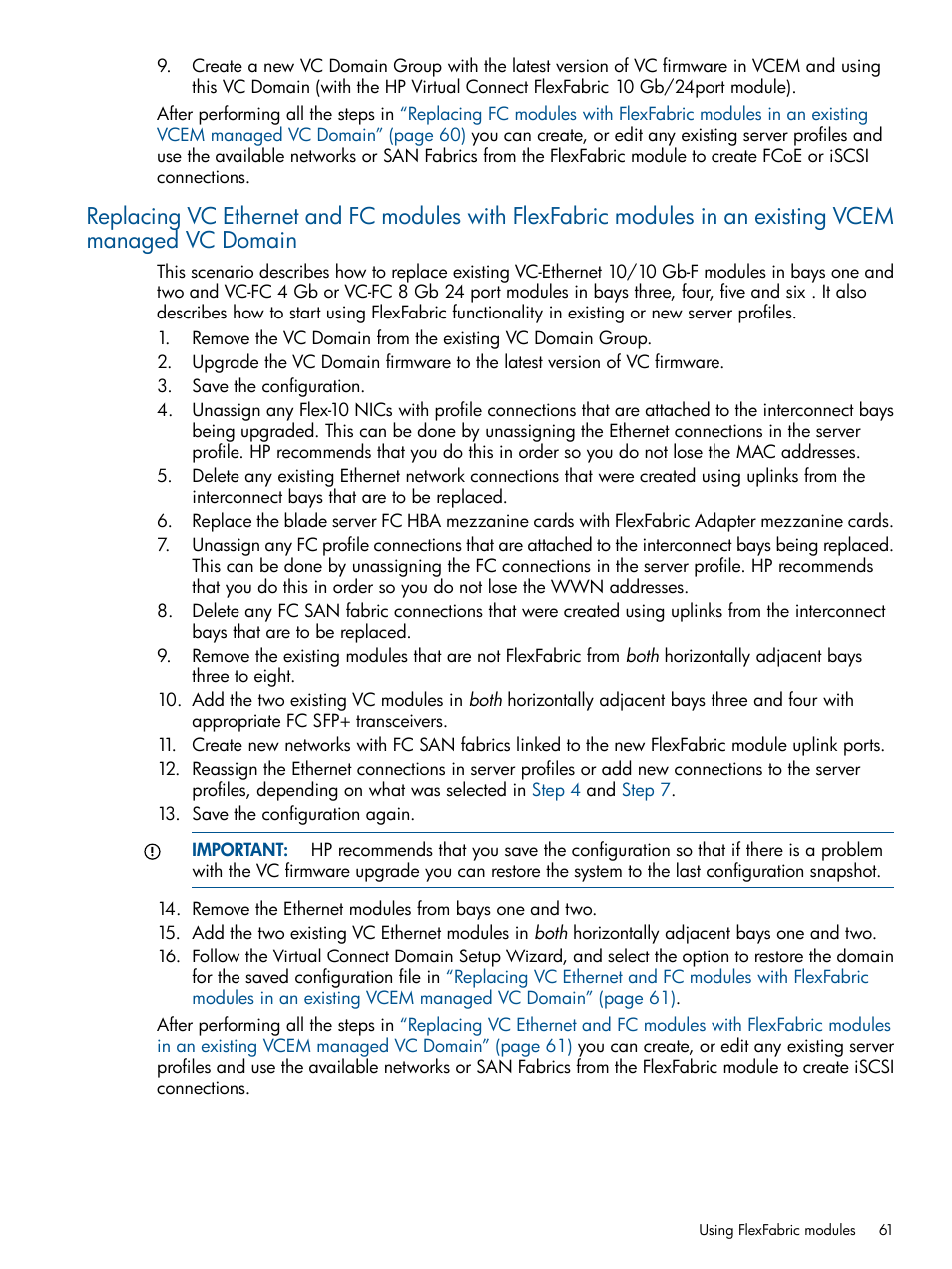 HP Virtual Connect Enterprise Manager Software User Manual | Page 61 / 159