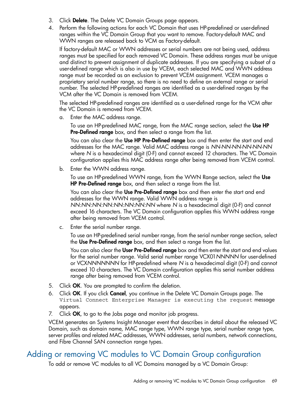 HP Virtual Connect Enterprise Manager Software User Manual | Page 69 / 159