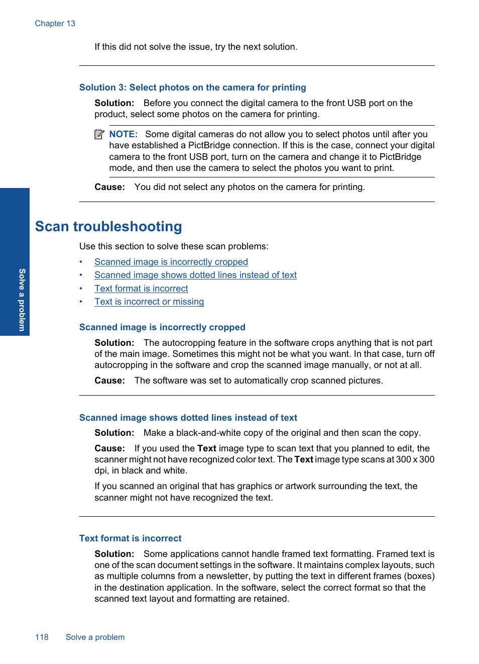 Scan troubleshooting | HP Photosmart Premium TouchSmart Web C309 User Manual | Page 121 / 209