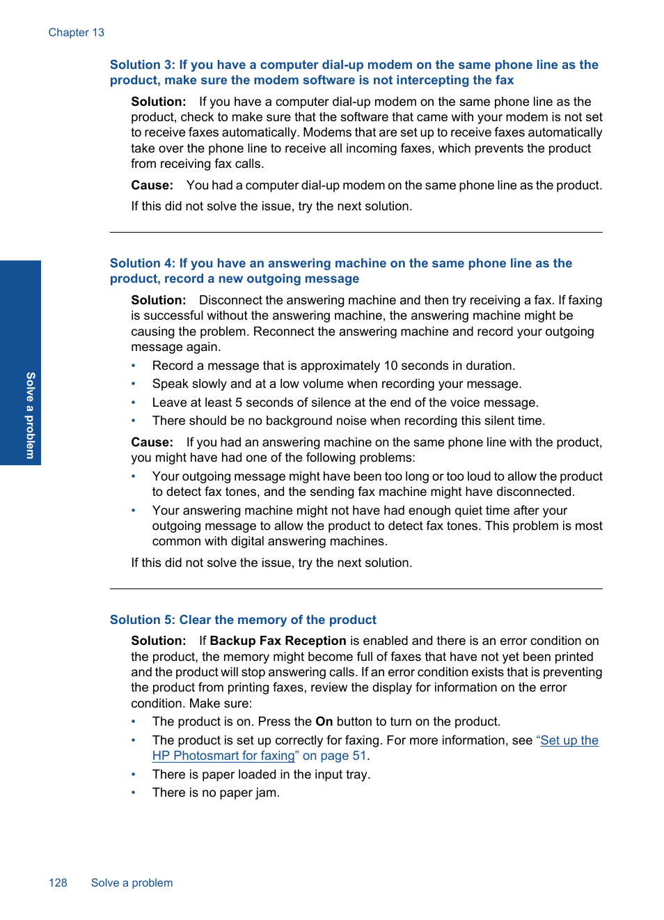 Solution 5: clear the memory of the product | HP Photosmart Premium TouchSmart Web C309 User Manual | Page 131 / 209