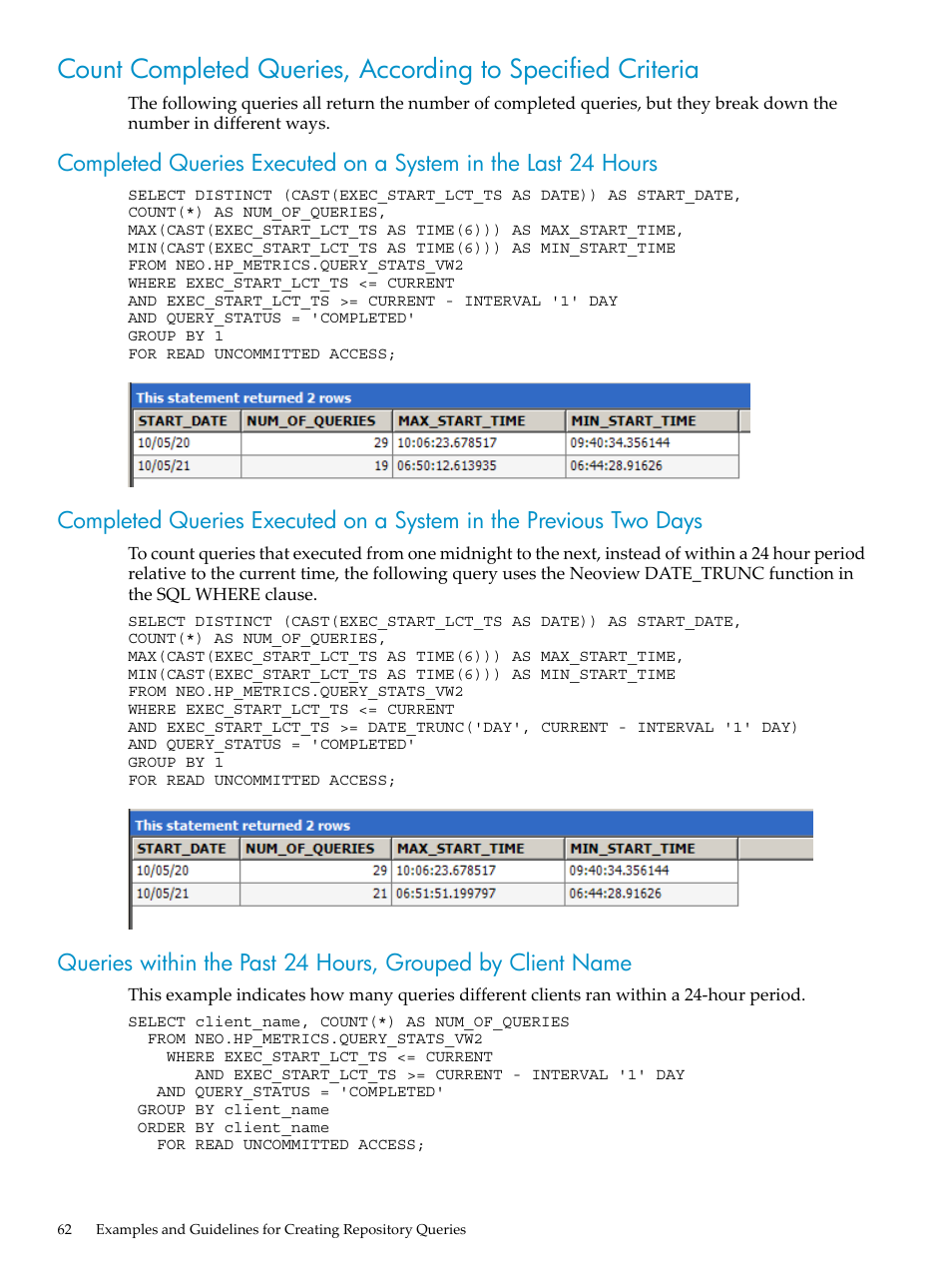 HP Neoview Release 2.5 Software User Manual | Page 62 / 142