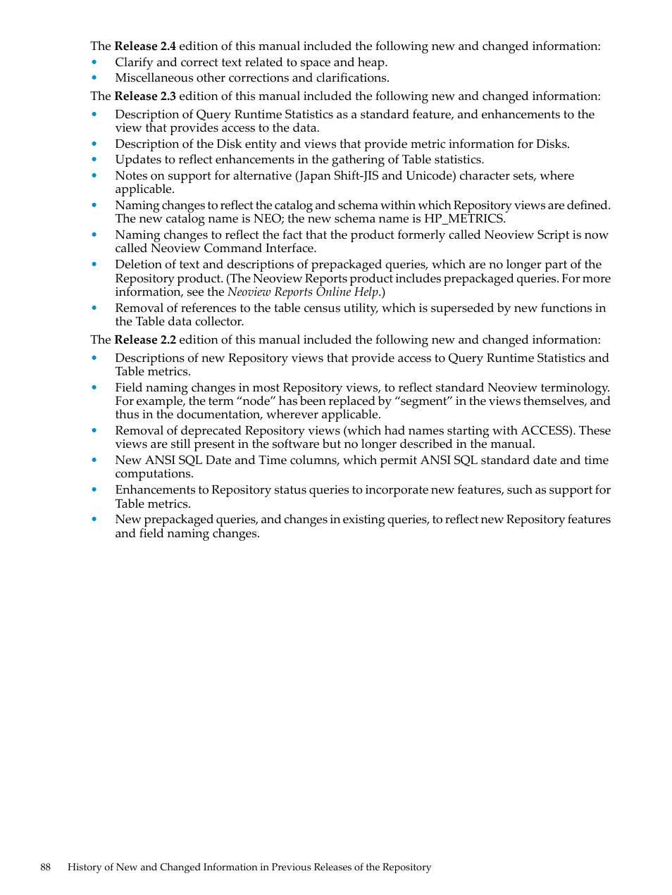 HP Neoview Release 2.5 Software User Manual | Page 88 / 142