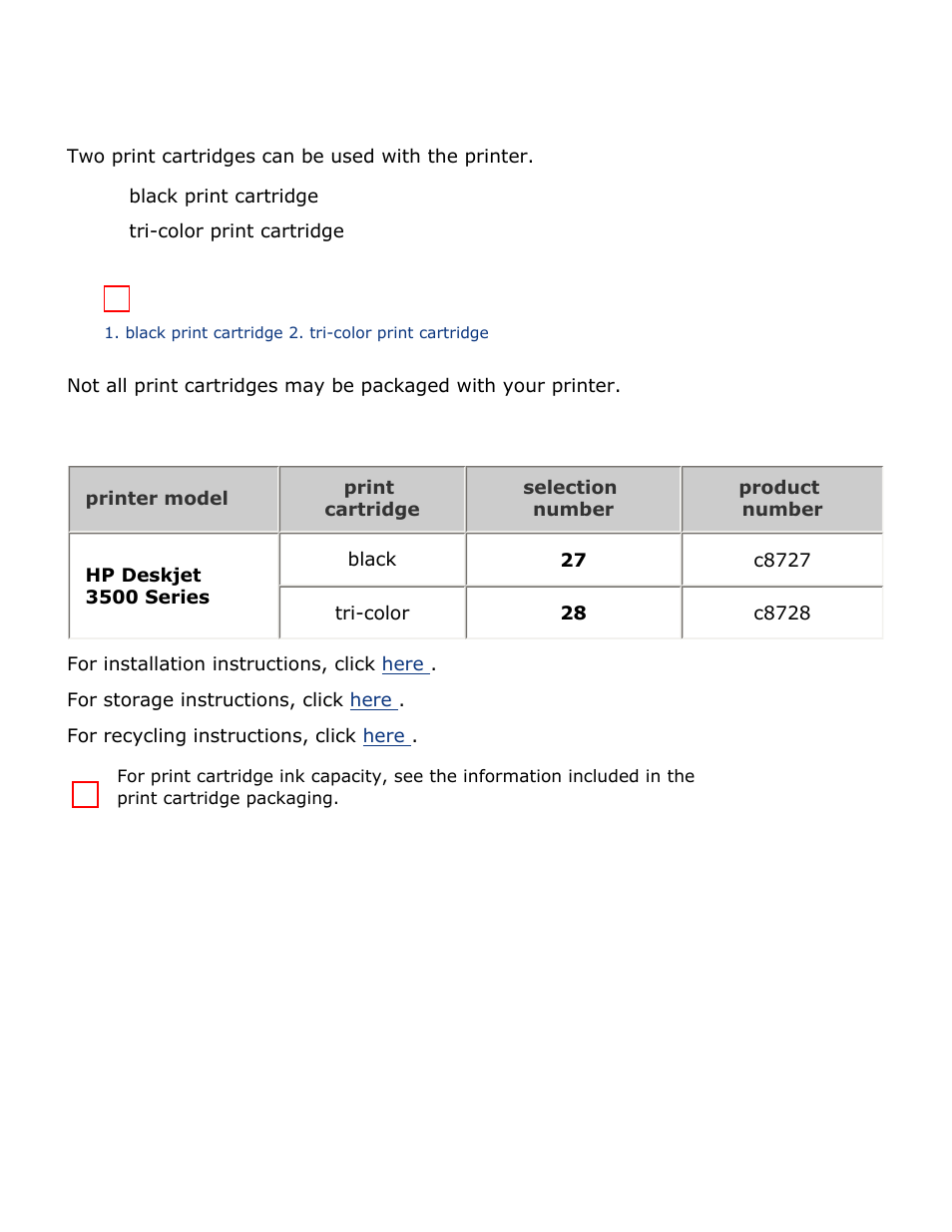 Print cartridges, Print cartridge selection | HP Deskjet 3520 Inkjet Printer User Manual | Page 13 / 65