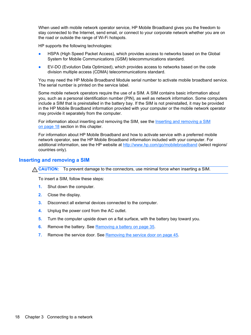 Inserting and removing a sim | HP mt41 Mobile Thin Client User Manual | Page 28 / 90