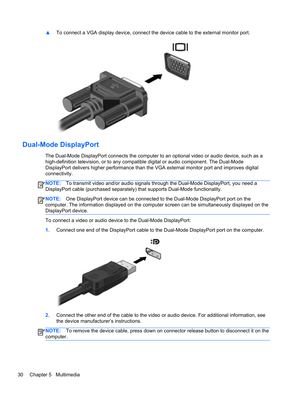 Dual-mode displayport | HP mt41 Mobile Thin Client User Manual | Page 40 / 90