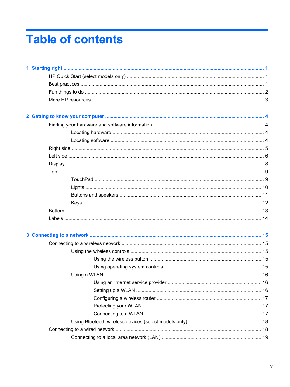 HP Pavilion 17-e031nr Notebook PC User Manual | Page 5 / 89