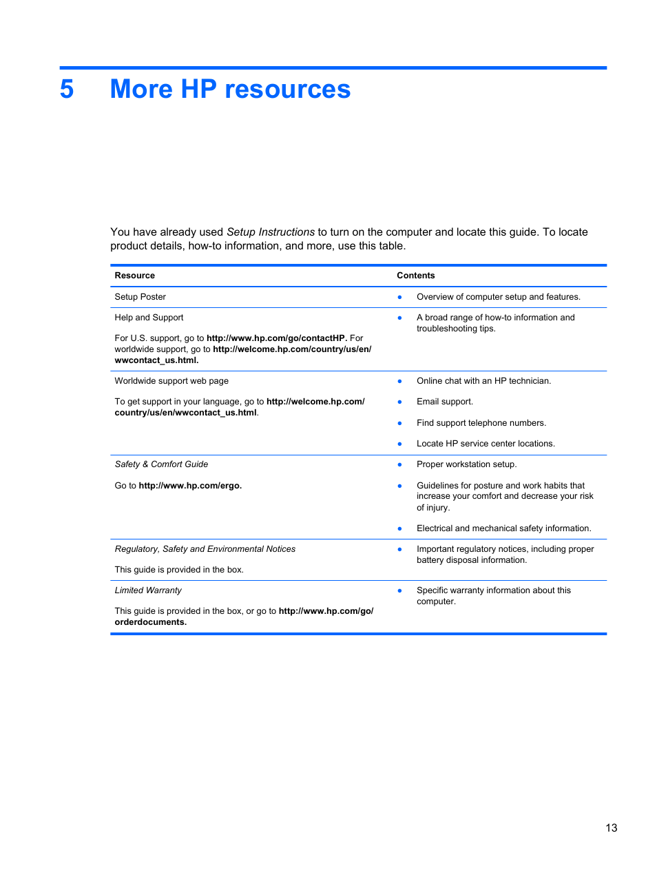 More hp resources, 5 more hp resources, 5more hp resources | HP Chromebook 14-q063cl User Manual | Page 19 / 21