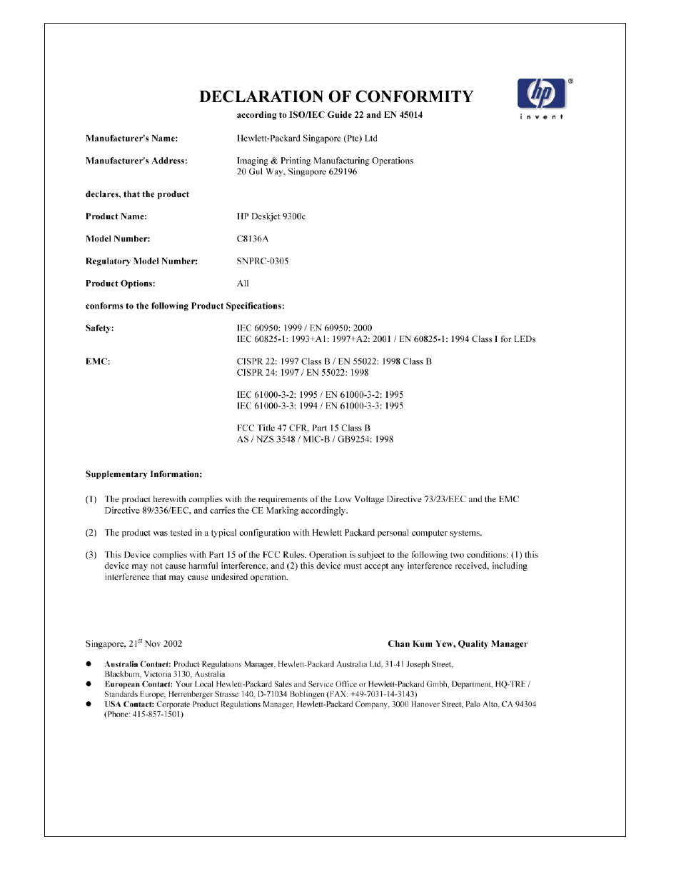 HP Deskjet 9300 Printer series User Manual | Page 47 / 50