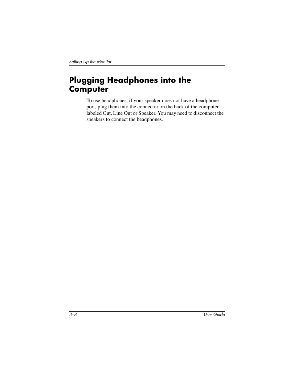 Plugging headphones into the computer | HP mx705 17 inch CRT Monitor User Manual | Page 18 / 44