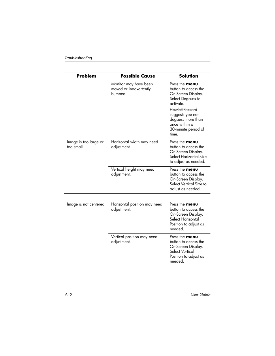 HP mx705 17 inch CRT Monitor User Manual | Page 30 / 44