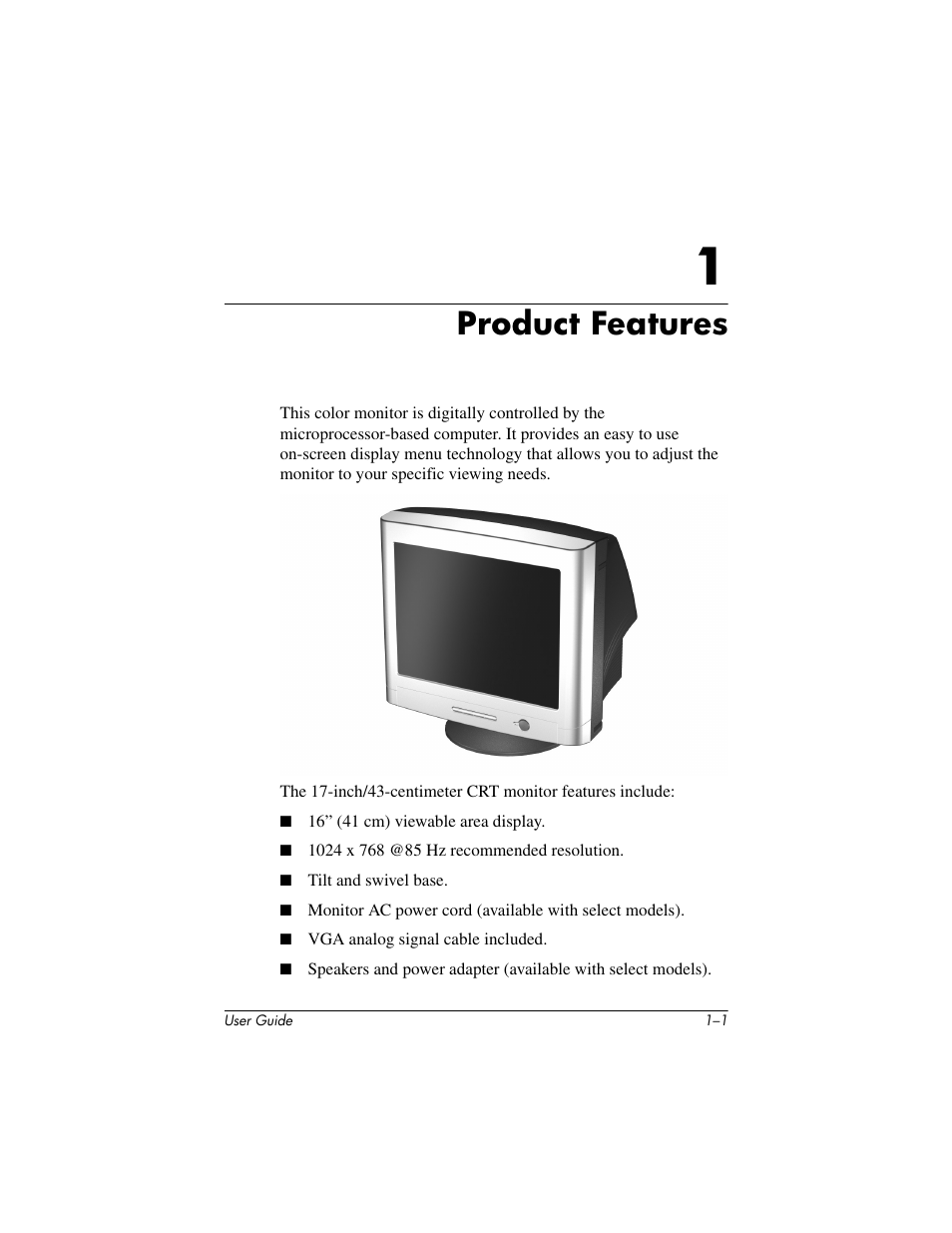 Product features | HP mx705 17 inch CRT Monitor User Manual | Page 5 / 44