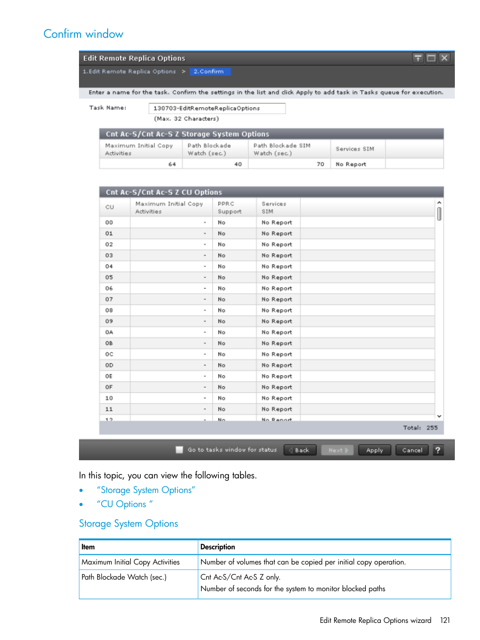 Confirm window | HP XP Racks User Manual | Page 121 / 154