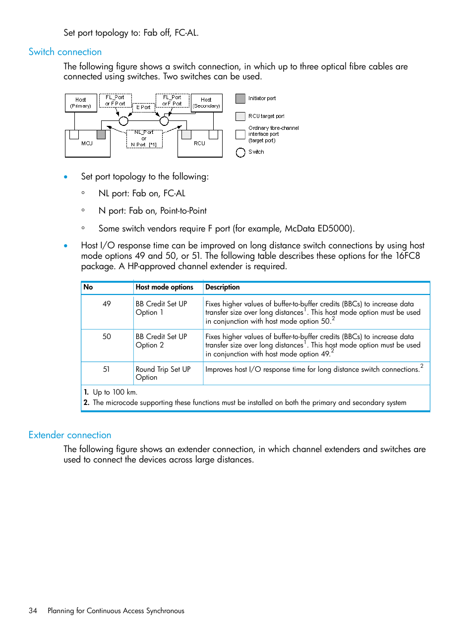 Switch connection, Extender connection, Switch connection extender connection | HP XP Racks User Manual | Page 34 / 154