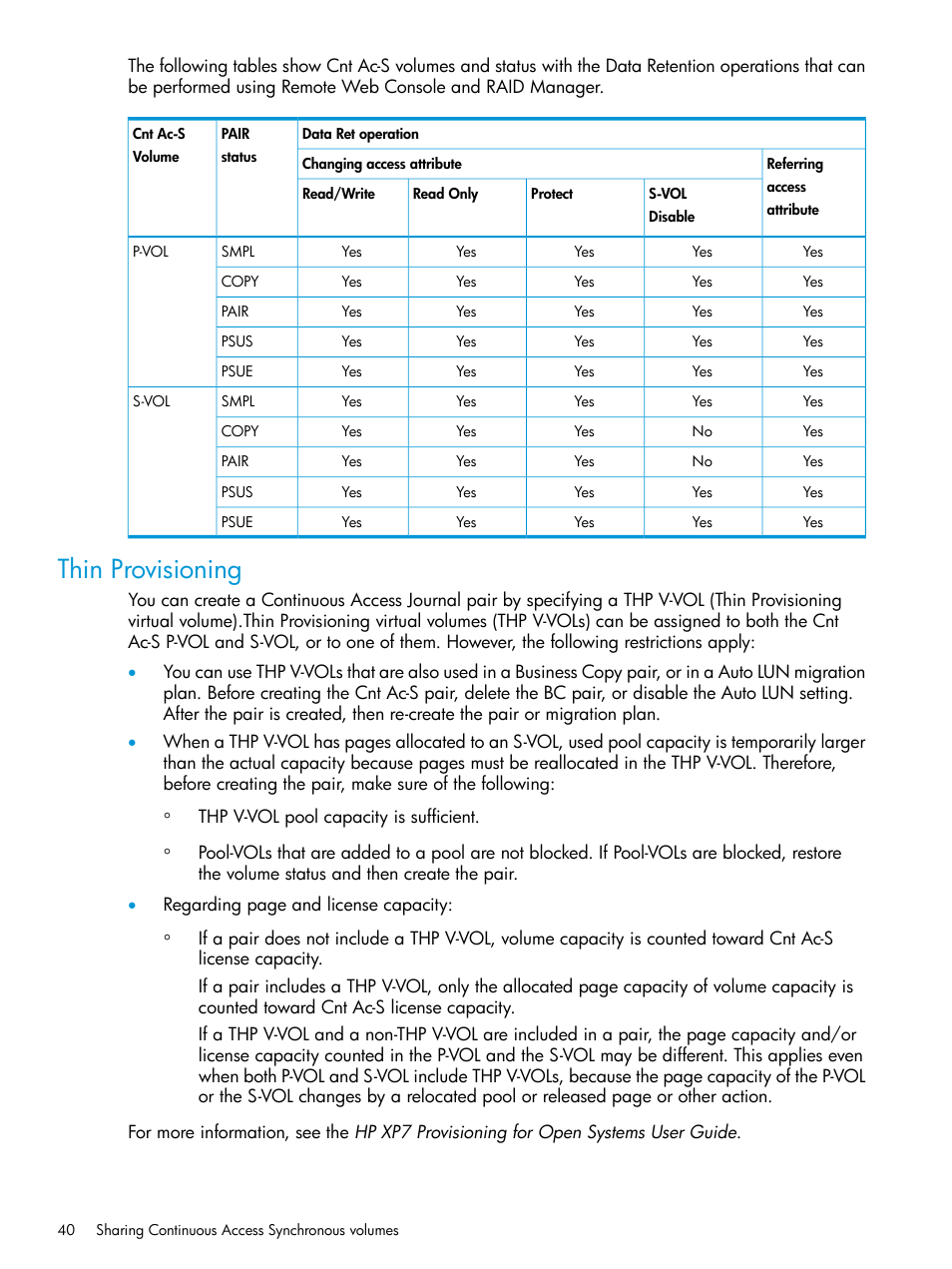 Thin provisioning | HP XP Racks User Manual | Page 40 / 154