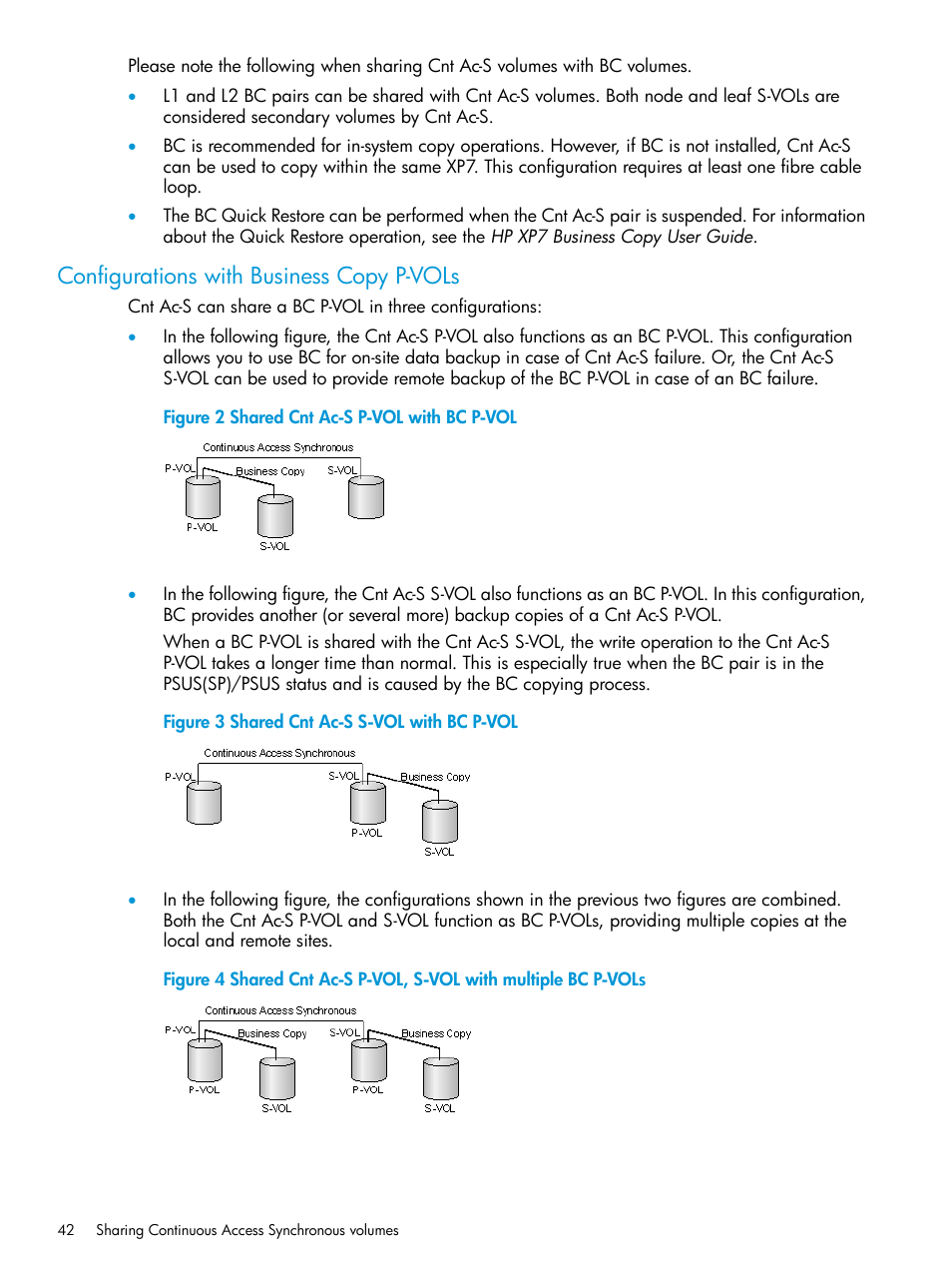 Configurations with business copy p-vols | HP XP Racks User Manual | Page 42 / 154