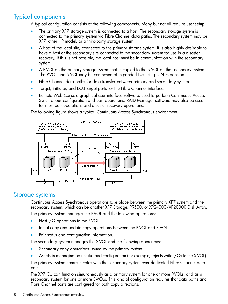 Typical components, Storage systems, Typical components storage systems | HP XP Racks User Manual | Page 8 / 154