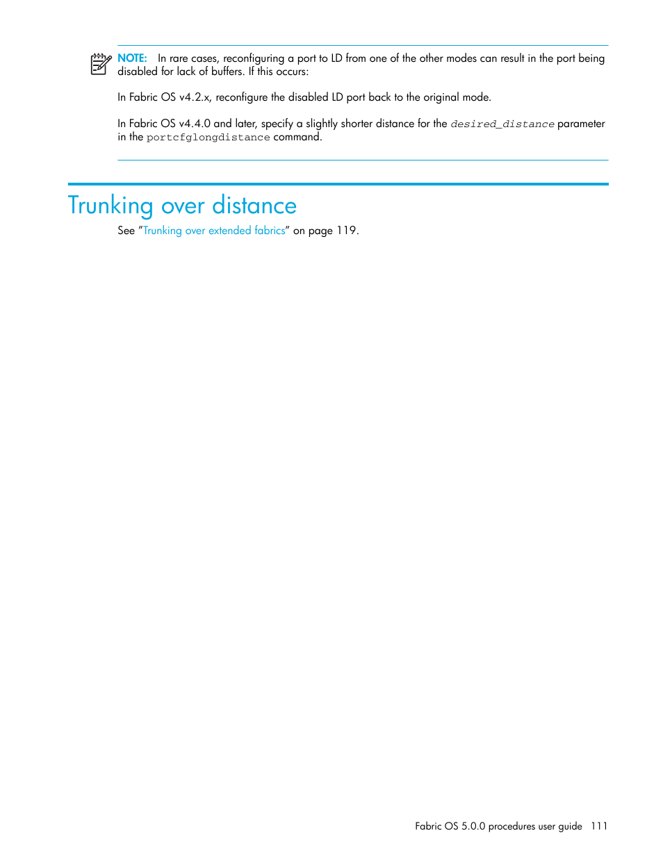 Trunking over distance | HP Brocade 4Gb SAN Switch for HP BladeSystem p-Class User Manual | Page 111 / 270