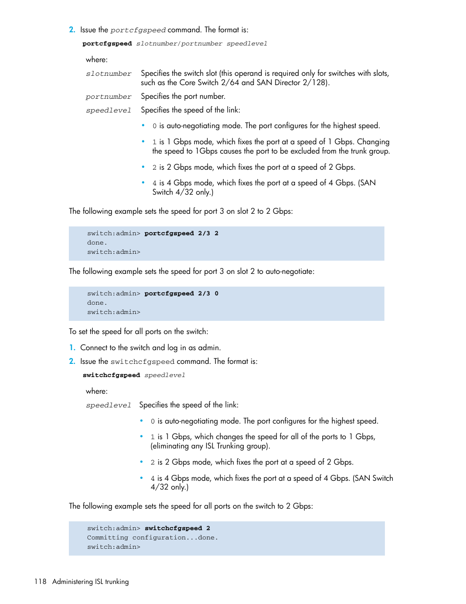 HP Brocade 4Gb SAN Switch for HP BladeSystem p-Class User Manual | Page 118 / 270