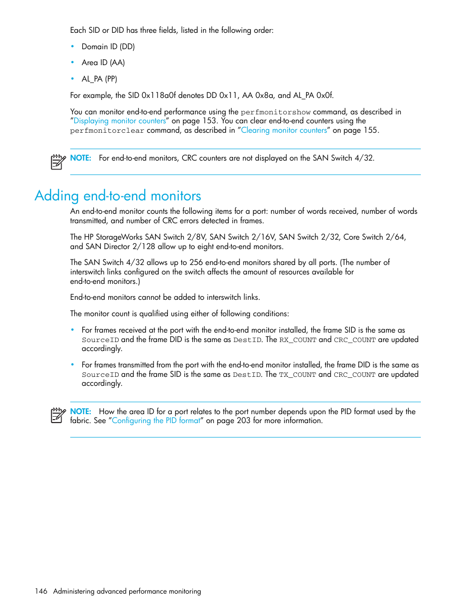 Adding end-to-end monitors | HP Brocade 4Gb SAN Switch for HP BladeSystem p-Class User Manual | Page 146 / 270